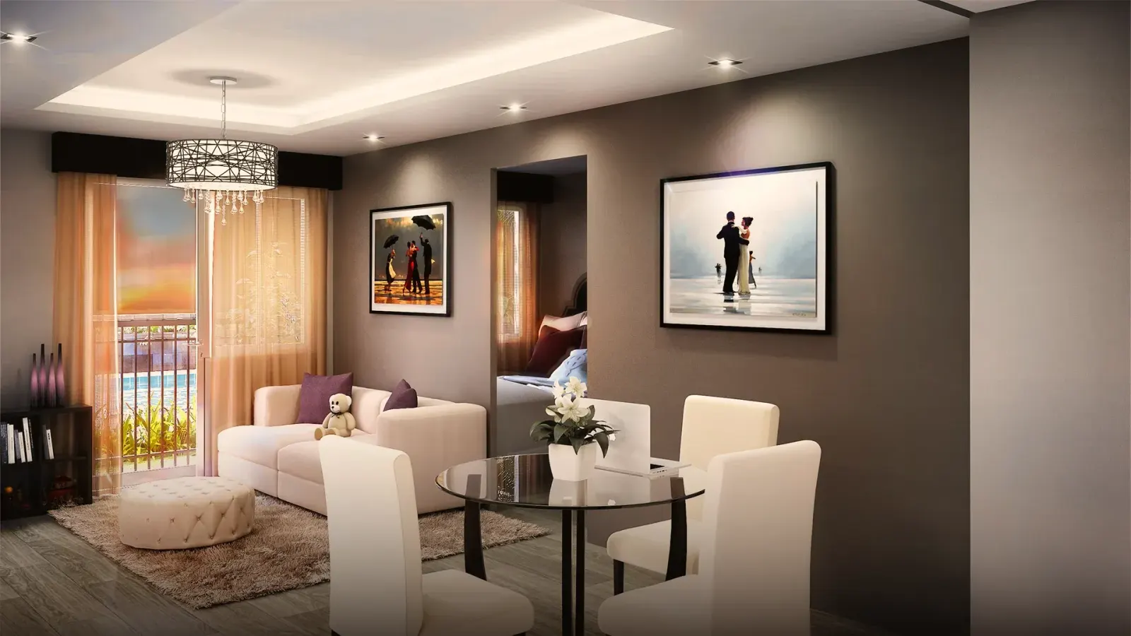 Dining area beside the kitchen, developer's rendering